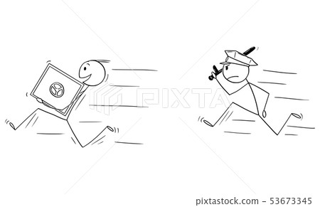 Vector Cartoon of Man or Businessman Thief... - Stock Illustration  [53673345] - PIXTA
