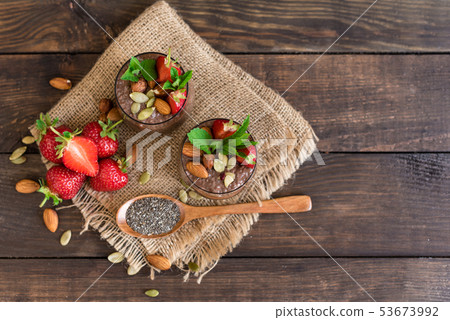 Beautiful and tasty dessert with cocoa 53673992