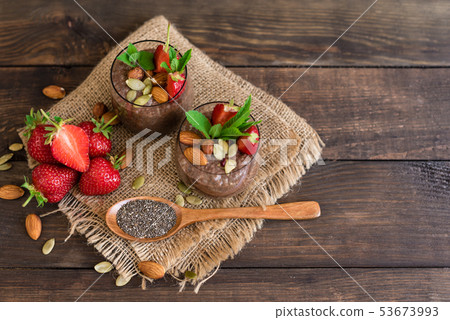 Beautiful and tasty dessert with cocoa Beautiful and tasty dessert with cocoa 53673993