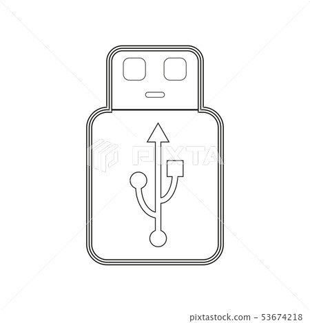 USB memory outline USB memory outline 53674218