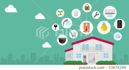 Smart home (smart house) image banner illustration / letter / text space 53674299