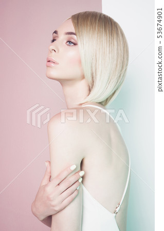 Beautiful sexy blonde with professional classic 53674901