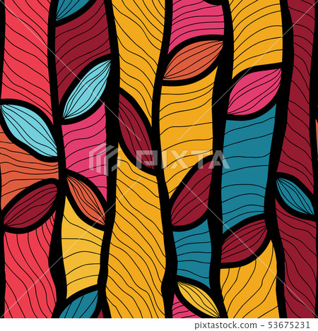 Vector abstract hand-drawn waves texture, wavy background.  53675231