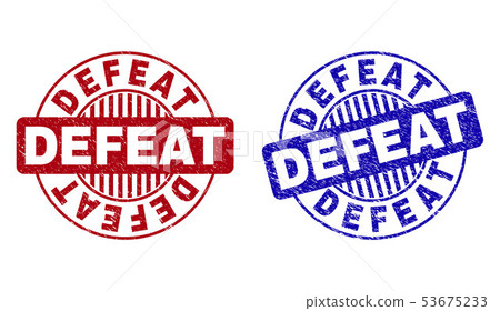 Grunge DEFEAT Scratched Round Watermarks 53675233