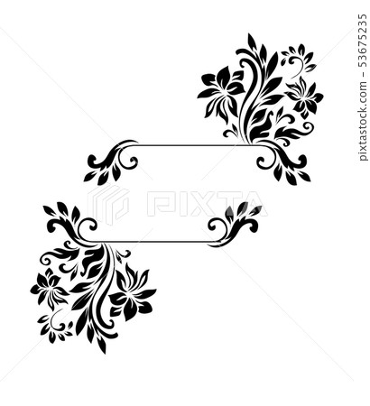 Decorative victorian style calligraphic vector design element, elegant frame. 53675235