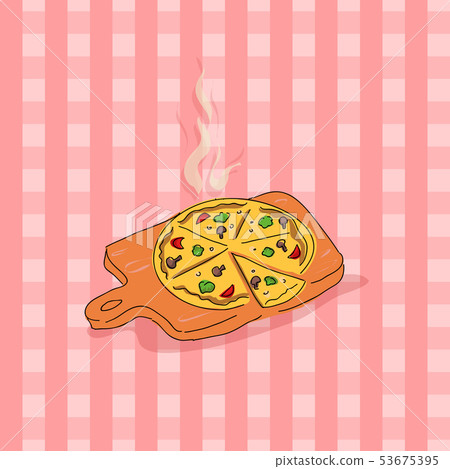Pizza. Vector doodle style illustration for your kitchen. Pizza. Vector doodle style illustration for your kitchen. 53675395