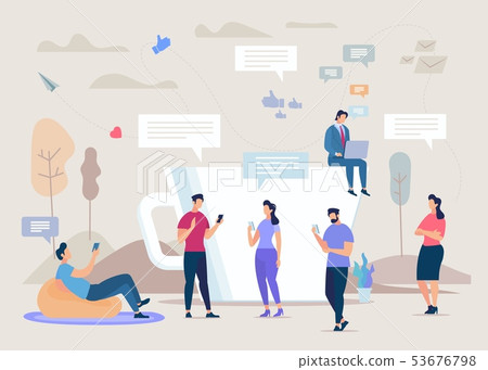 Social Network Community Flat Vector Concept 53676798