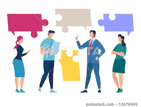 Businesspeople Negotiation Flat Vector Concept 53676995