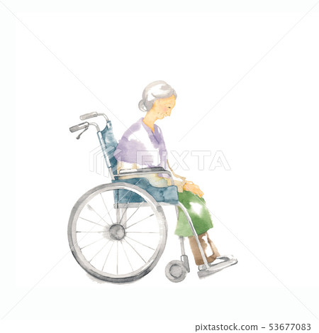 輪椅的祖母的材料 輪椅的祖母的材料 53677083
