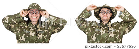 Funny soldier isolated on white  53677650
