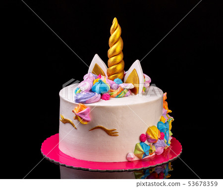 Decorative cake on the theme of the Unicorn on the birthday of a girl. 53678359