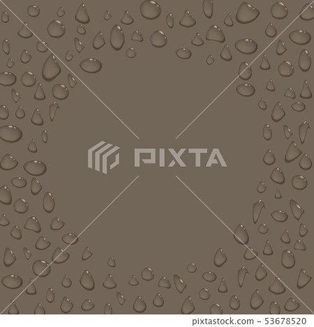 Transparent water drops round frame or border 53678520