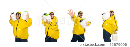 Overweight man isolated on the white 53679006