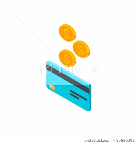 Credit card, Earn Money, Isometric, Flat icon 53680398