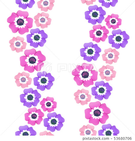 Anemone Seamless Pattern Purple & Pink Anemone Seamless Pattern Purple & Pink 53680706