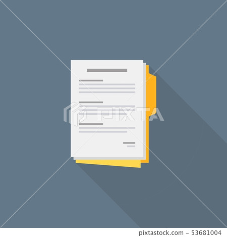 Document, Contract papers, Vector, Flat icon 53681004