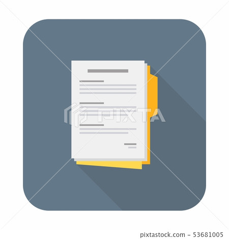 Document, Contract papers, Vector, Flat icon 53681005