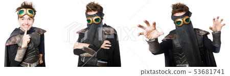 Young funny man in armour suit  53681741