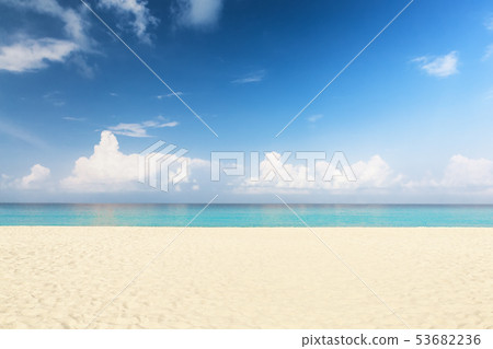 Wave of sea on sand beach. 53682236