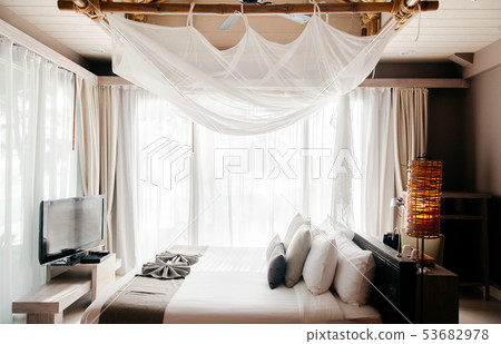 Asian Thai tropical luxury resort room with wooden 53682978