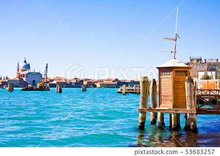 Vaporetto Station on Canal Grande in Venice, Italy 53683257