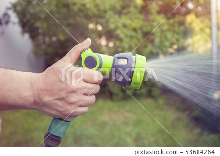 Closeup of Garden Hand Shower Water Sprayer 53684264