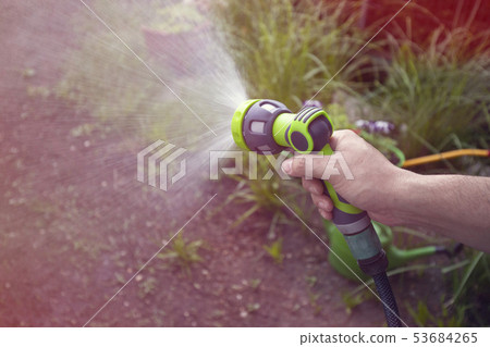 Closeup of Garden Hand Shower Water Sprayer 53684265