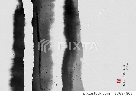Watercolor ink paint art vector texture background 53684805
