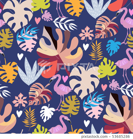 Jungle colorful pattern4 - Stock Illustration [53685286] - PIXTA