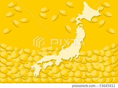 Money and Japan map illustration Money and Japan map illustration 53685811