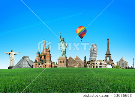World Attractions with a colored balloon 53686698
