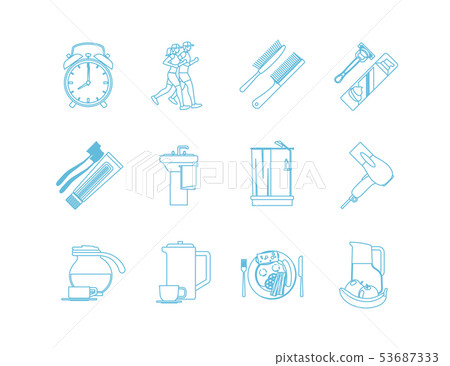 Good Morning Time Line Art Icons 53687333