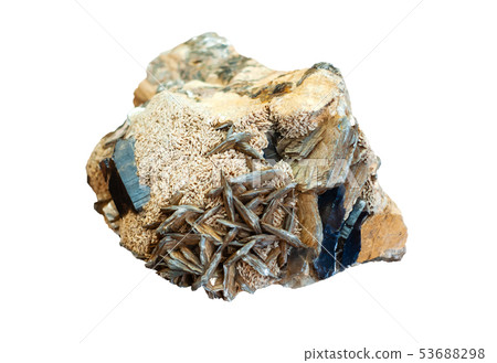 conglomerate of morion, feldspar and mica crystals conglomerate of morion, feldspar and mica crystals 53688298