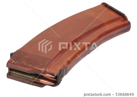Kalashnikov AK 47 rifle magazin with cartridges 53688649
