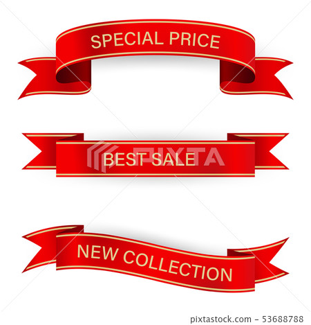 sale price banner and tag ribbon to business-插圖素材 [53688788] - PIXTA圖庫
