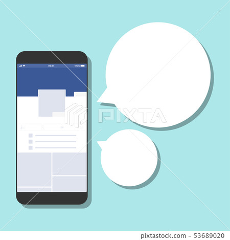 Social network concept on smart phone with bubble. Social network concept on smart phone with bubble. 53689020