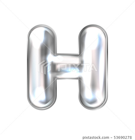 Silver perl foil balloon, inflated alphabet symbol 53690278