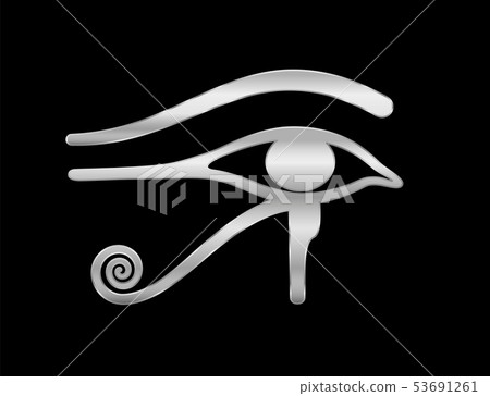 Eye Of Horus Silver Symbol Black Background 53691261