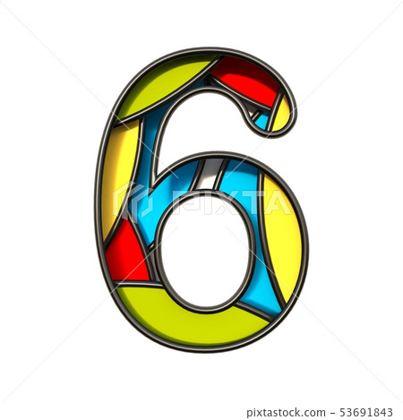 Multi color layers font Number 6 SIX 3D Multi color layers font Number 6 SIX 3D 53691843