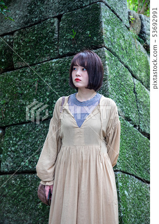 Ishigaki and woman of Tsu castle 53692991