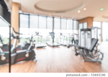 Gym blur background fitness center, workout studio 53693190