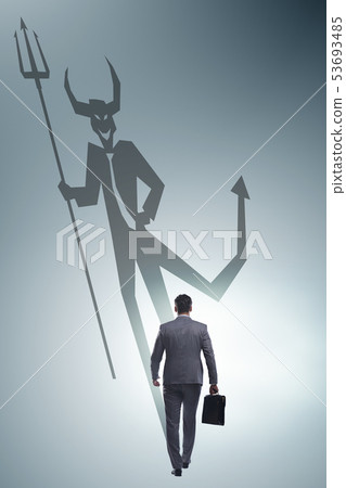 Devil hiding in the businessman - alter ego concept 53693485