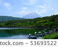 釣魚者喜歡水墨畫和富士山 53693522