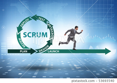 Businessman in agile methods concept 53693540
