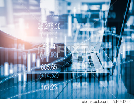 Stock market or forex trading graph and candlestic 53693764