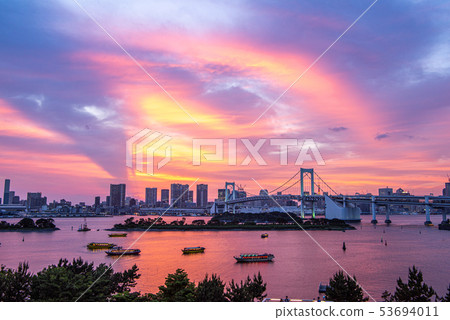 台場彩虹橋日落 台場彩虹橋日落 53694011