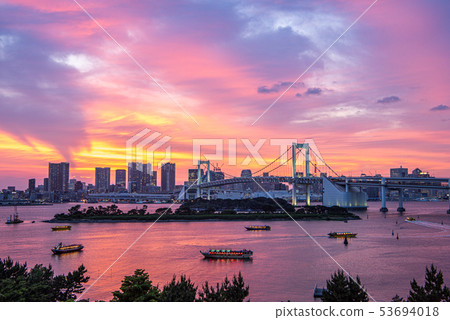 台場彩虹橋日落 53694018