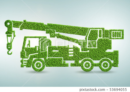 Green low emission electic vehicle concept - 3d rendering 53694055