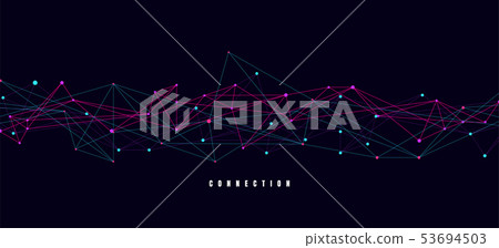 Abstract connecting dots and lines with geometric - Stock Illustration ...