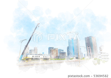 Development of infrastructure for fertility: Watercolor style 53694582